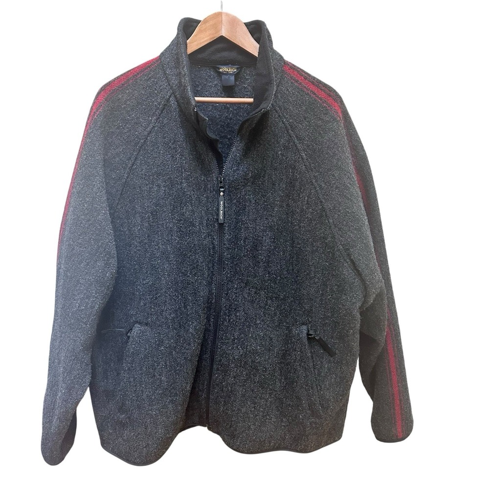 Woolrich Jacket Coat John and Rich Bros Gray Red Wool Casual Outdoor Winter‎ XL